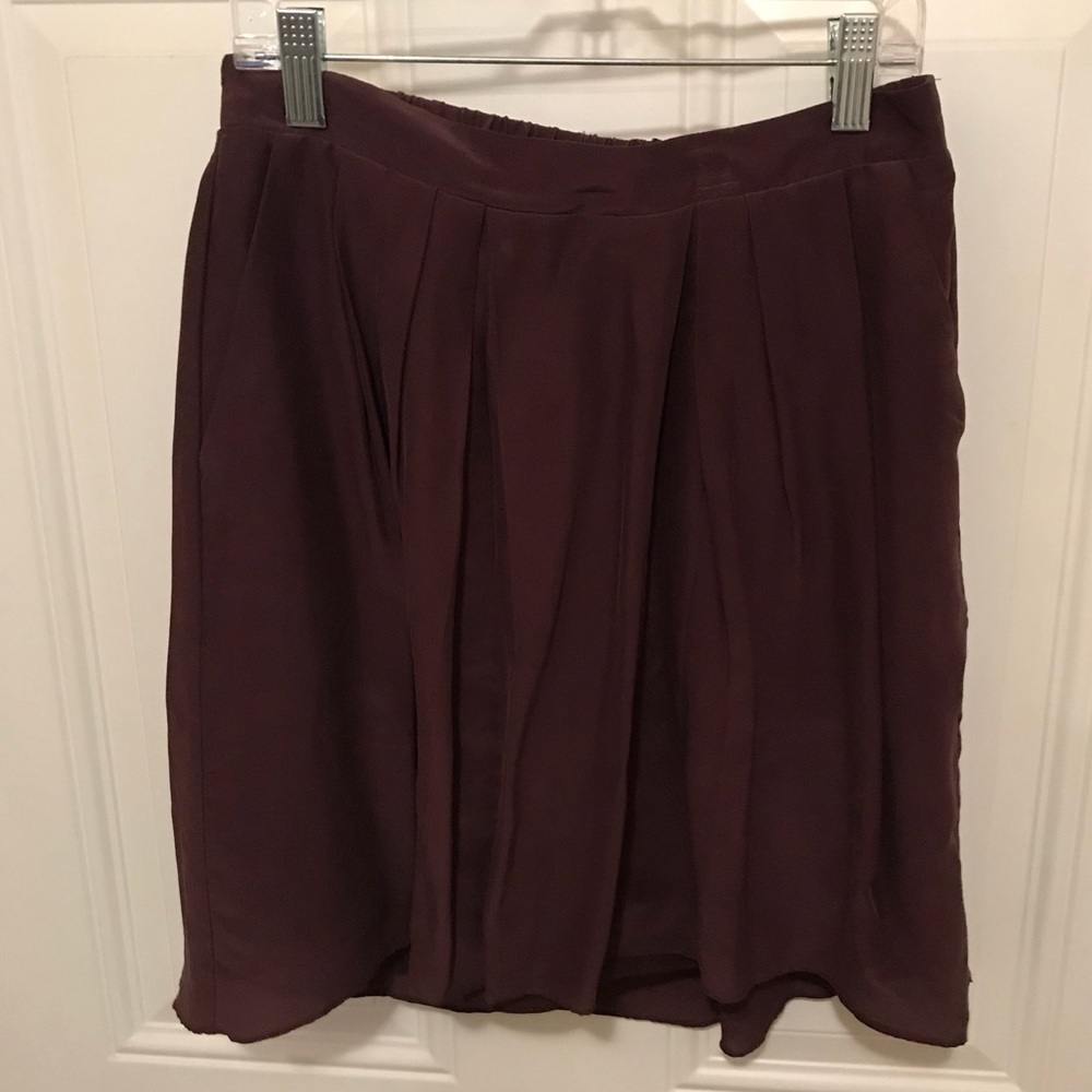 Plum silk mini-skirt